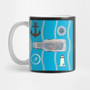 THE BEACH IS MY HAPPY PLACE NAUTICAL THEMED  TROPICAL BLUE Mug